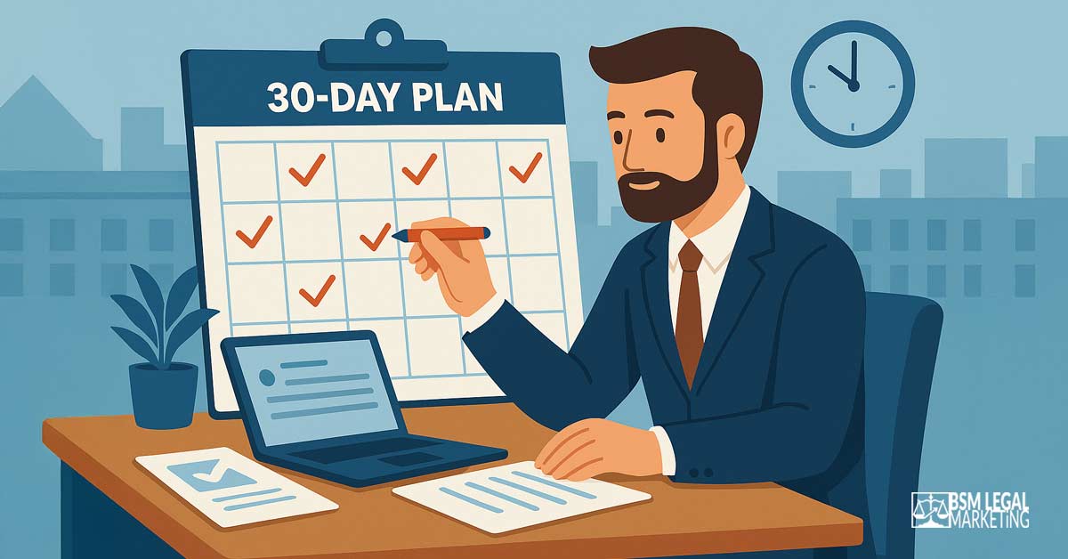 30-Day Review Strategy Implementation Plan for Law Firm