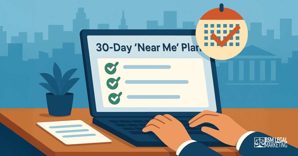Your 30-Day Near Me Optimisation Action Plan for Law Firms